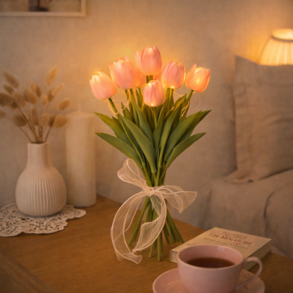 ROMATIC Decorative Artificial Tulips Flower light [13.5"]