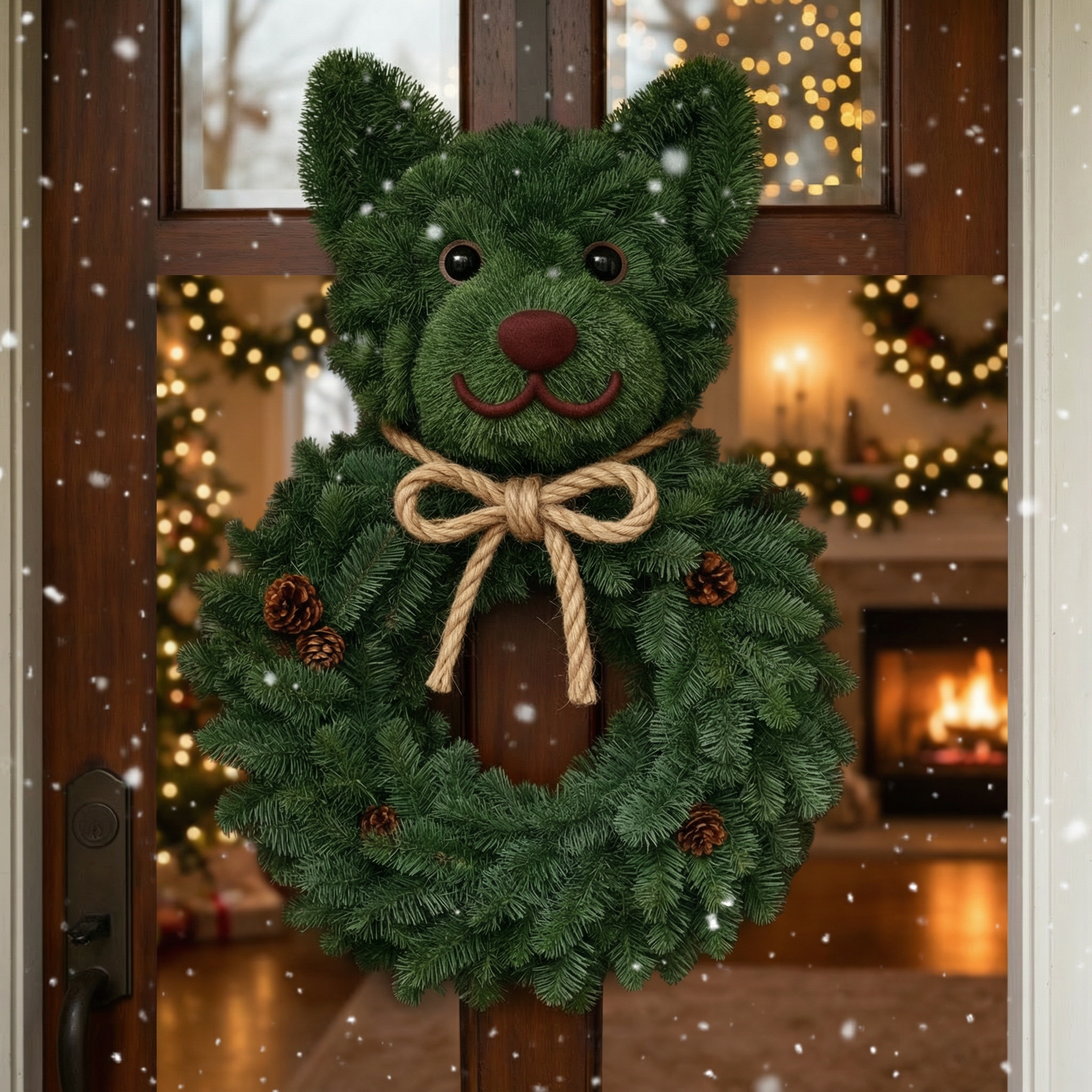 Perfect Puppy Christmas Evergreen Wreath