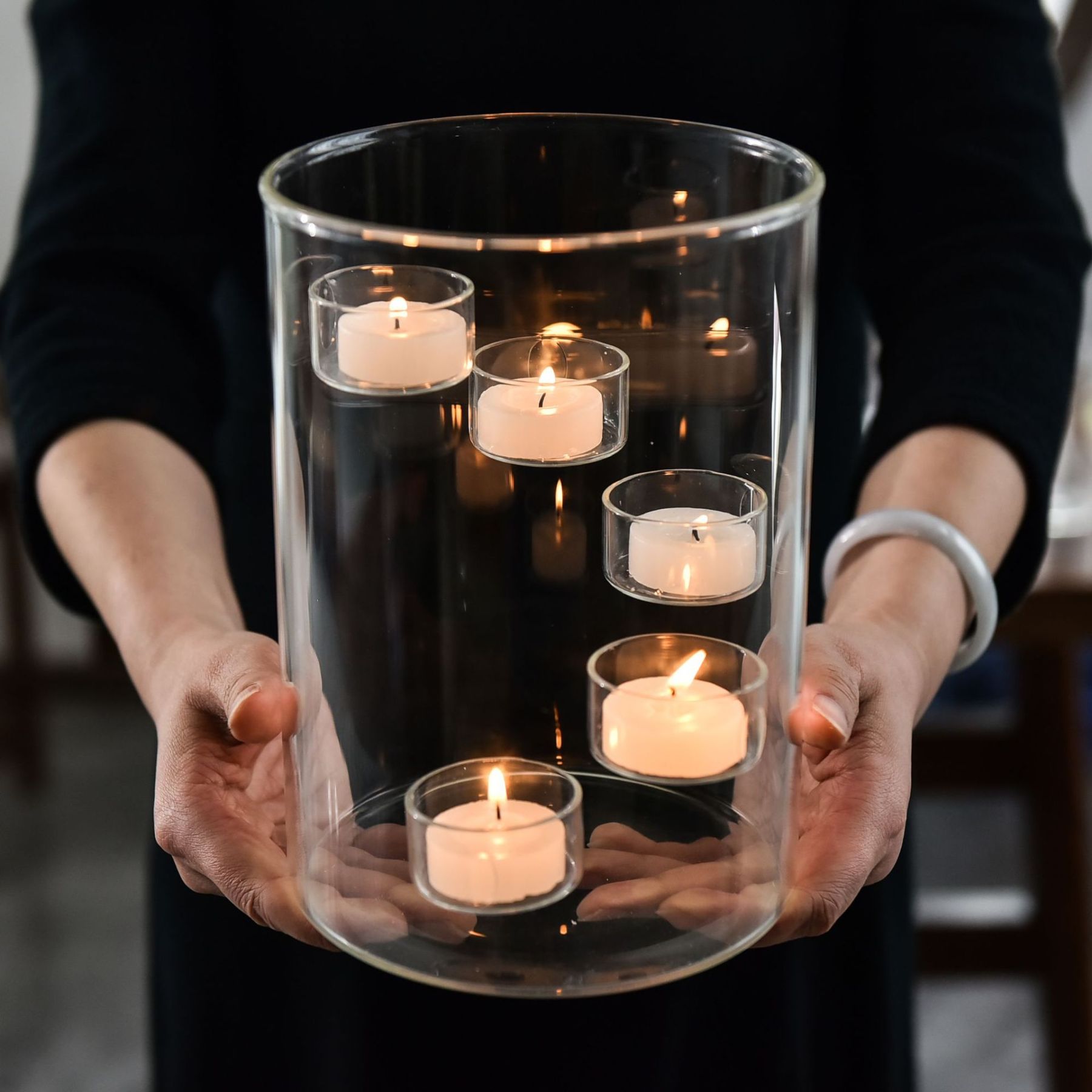 🎄Early Christmas Sale-Modern Clear Cylindrical Glass Tea Light Holder