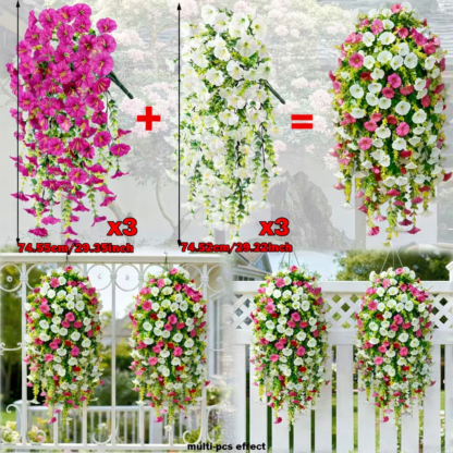 Artificial Faux Hanging Flowers Plants - UV resistant, Waterproof, Windproof , No watering , No wilting