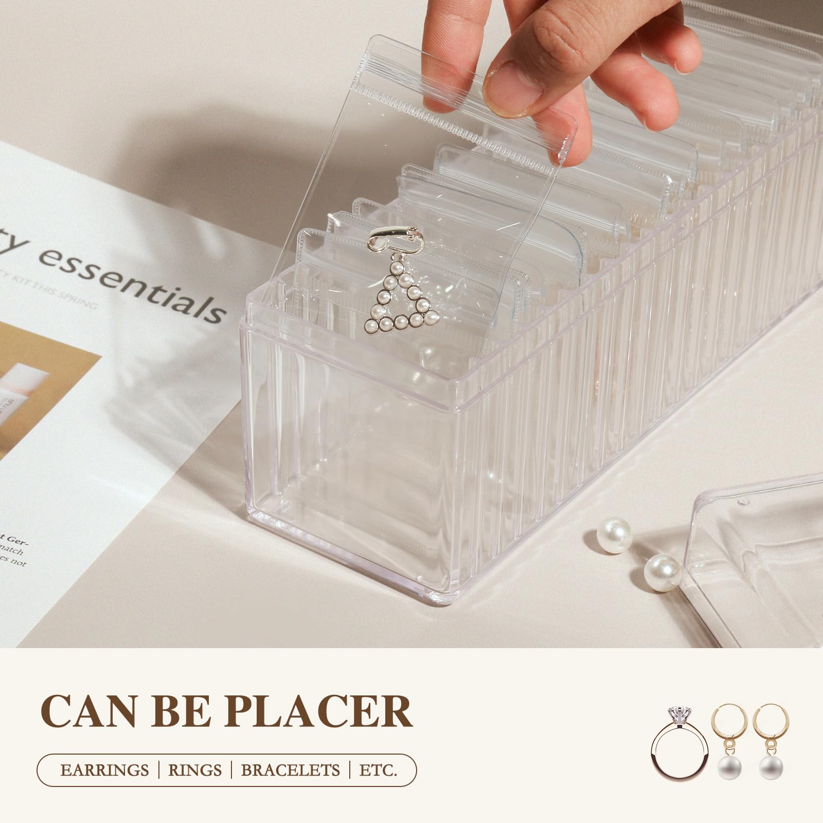 🔥Acrylic Jewelry Box And Portable Anti Tarnish Jewelry Bags