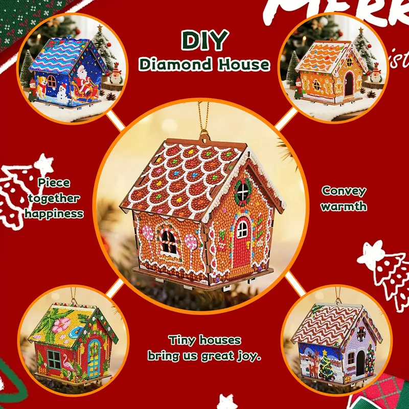 3D Gingerbread House Diamond Painting Kit