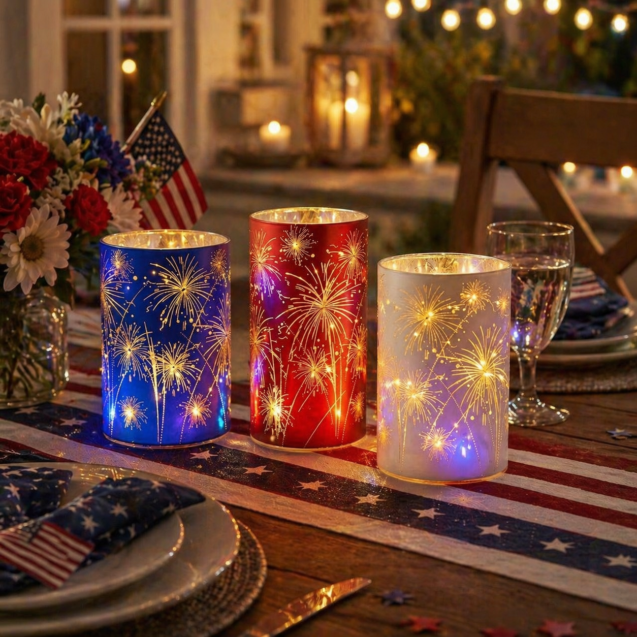 Set of 3 Celebration Firework Lanterns