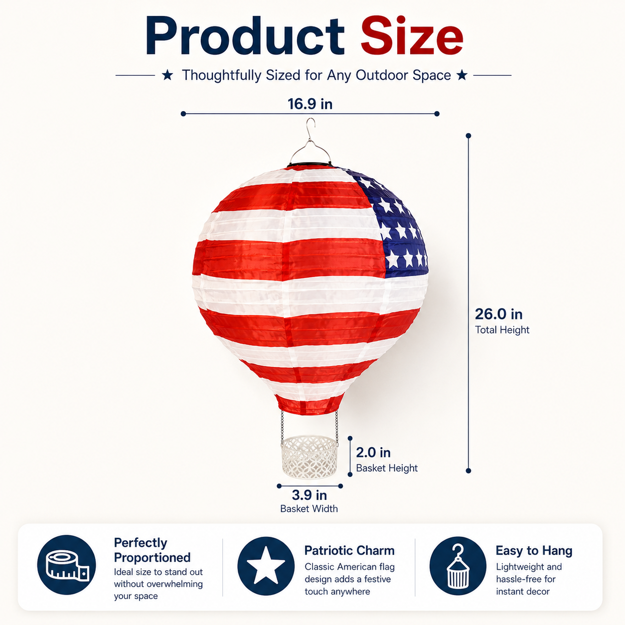 Hot Air Balloon Solar Lantern with Flickering Flame Light