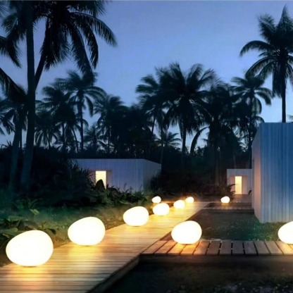 Solar Powered Stone Garden Light