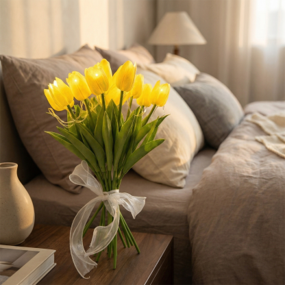 ROMATIC Decorative Artificial Tulips Flower light [13.5"]