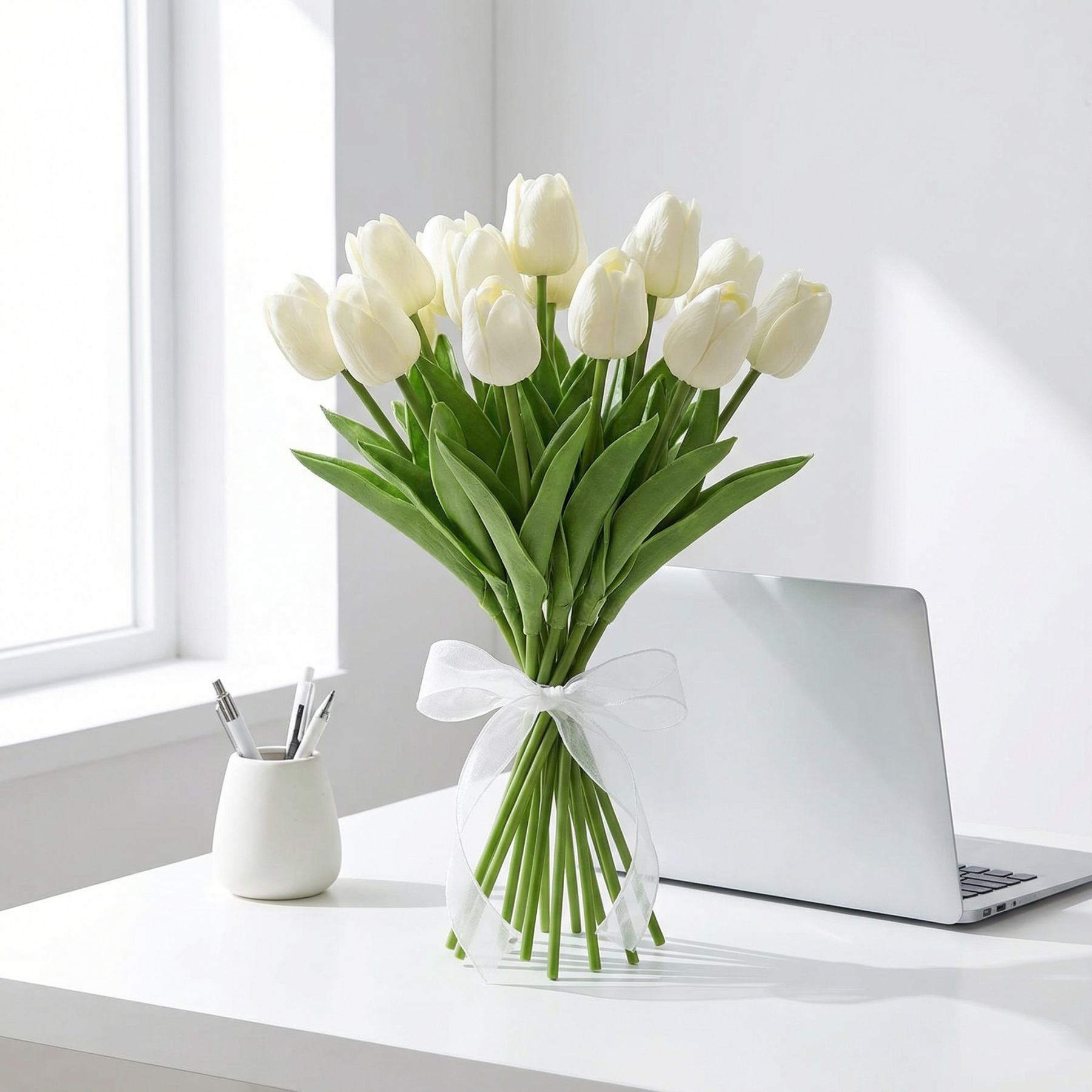 ROMATIC Decorative Artificial Tulips Flower light [13.5"]