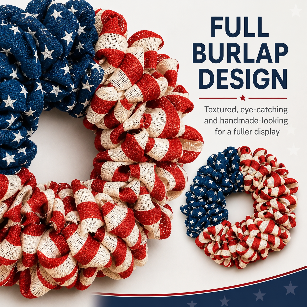 Patriotic 4th of July Burlap Wreath