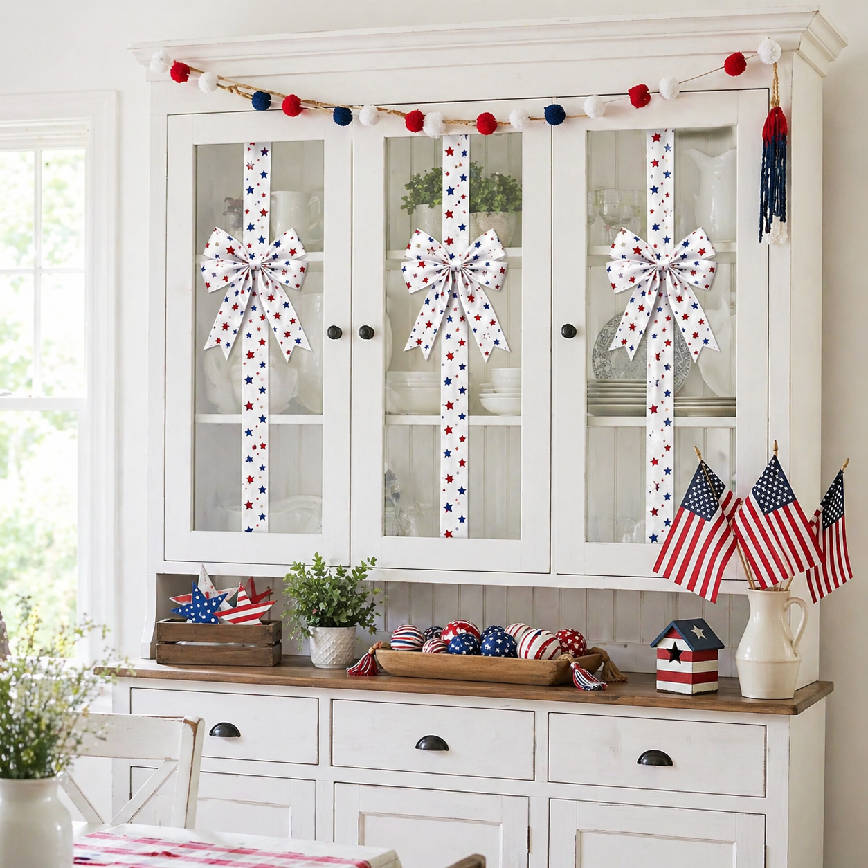Independence Day & Memorial Day Cabinet Door Patriotic Bow Ribbons