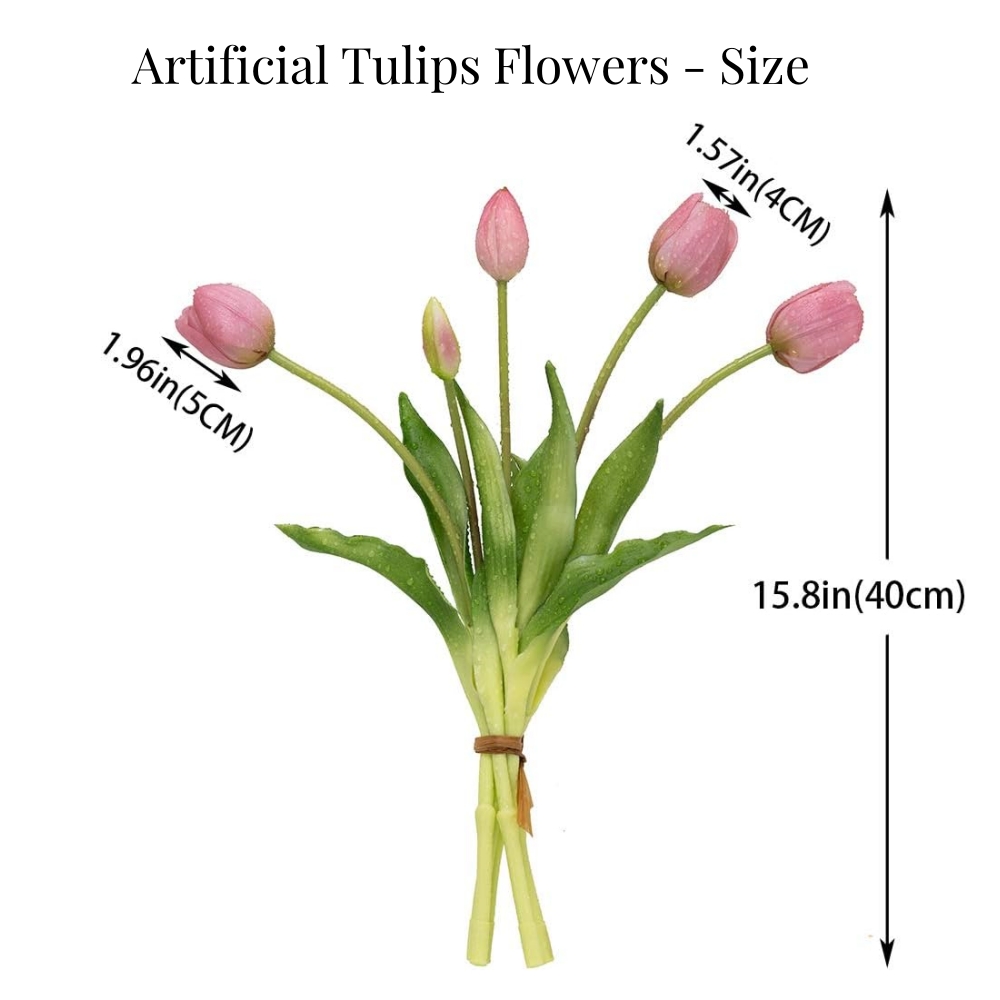 Artificial Tulips Flowers, Real Touch Latex Bouquet