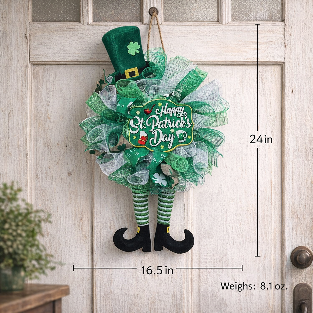 St. Patrick’s Day Leprechaun Wreath Doll Hanging Decor