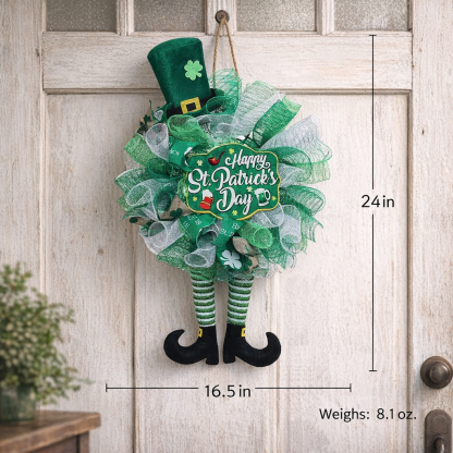 St. Patrick’s Day Leprechaun Wreath Doll Hanging Decor