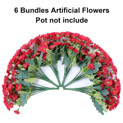 Artificial Mums Flowers for Outdoors Fall Autumn Decoration - UV resistant, Waterproof, Windproof