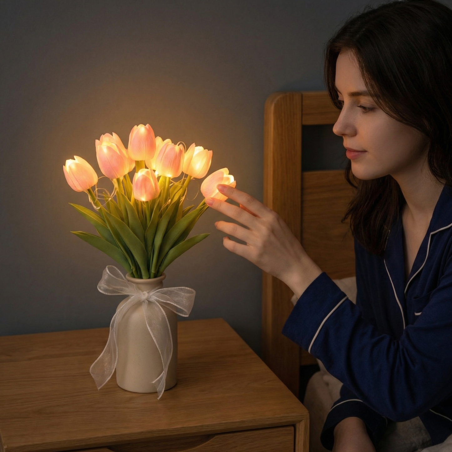 ROMATIC Decorative Artificial Tulips Flower light [13.5"]