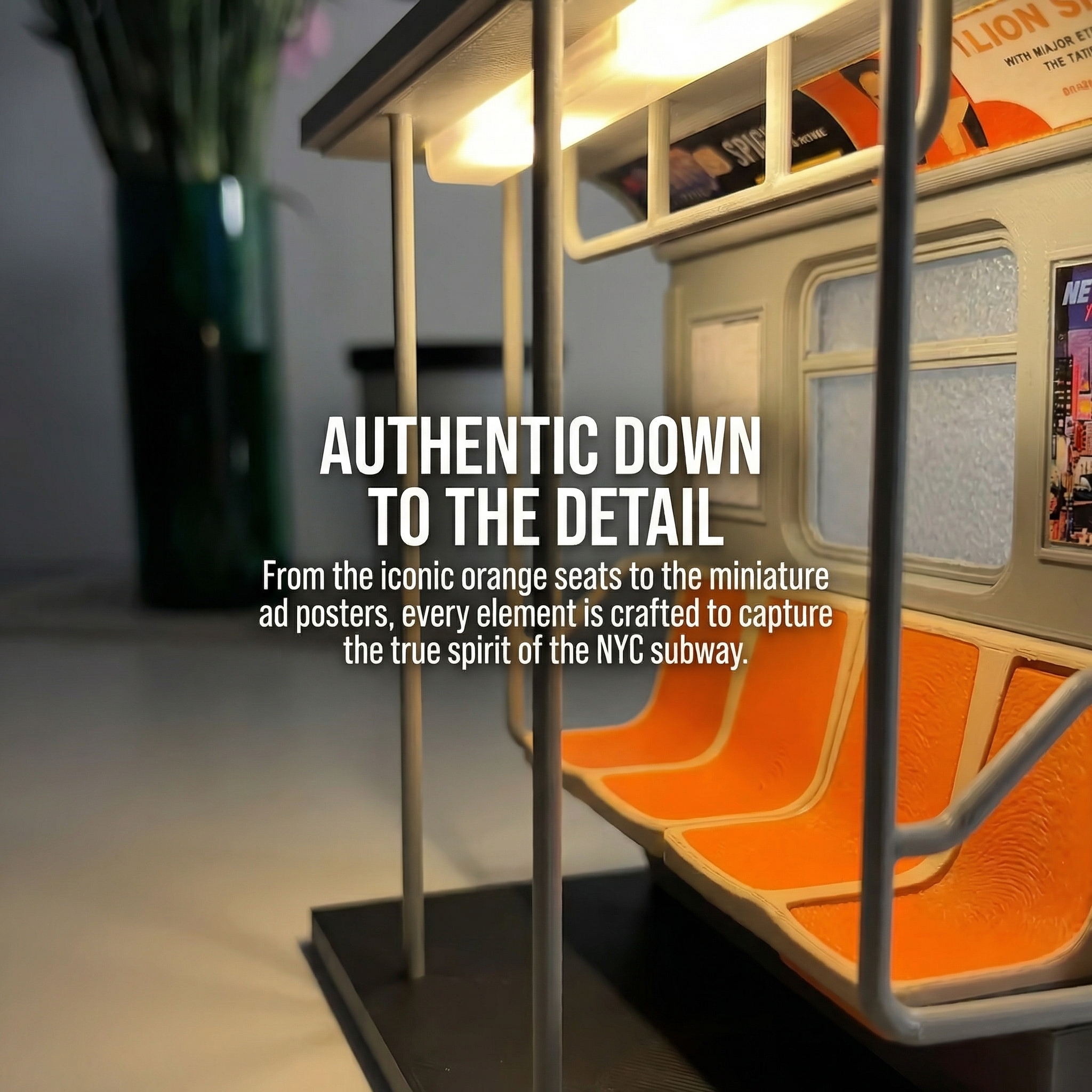 NYC Subway Train Lamp with Hidden Seat Switch