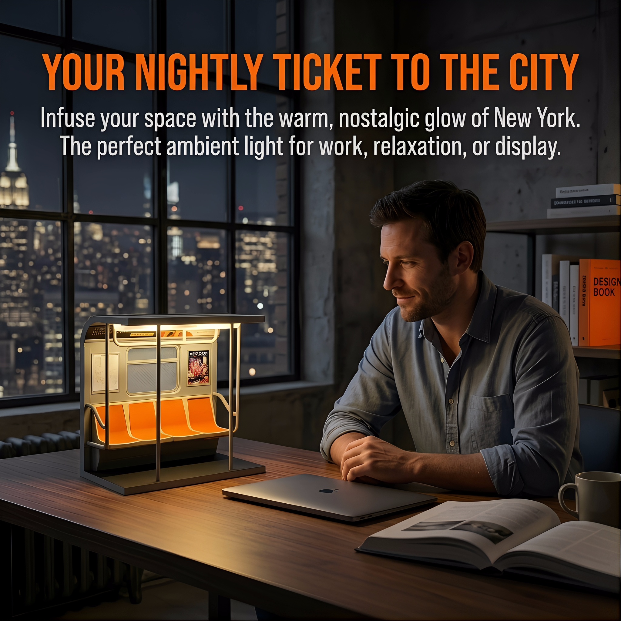 NYC Subway Train Lamp with Hidden Seat Switch