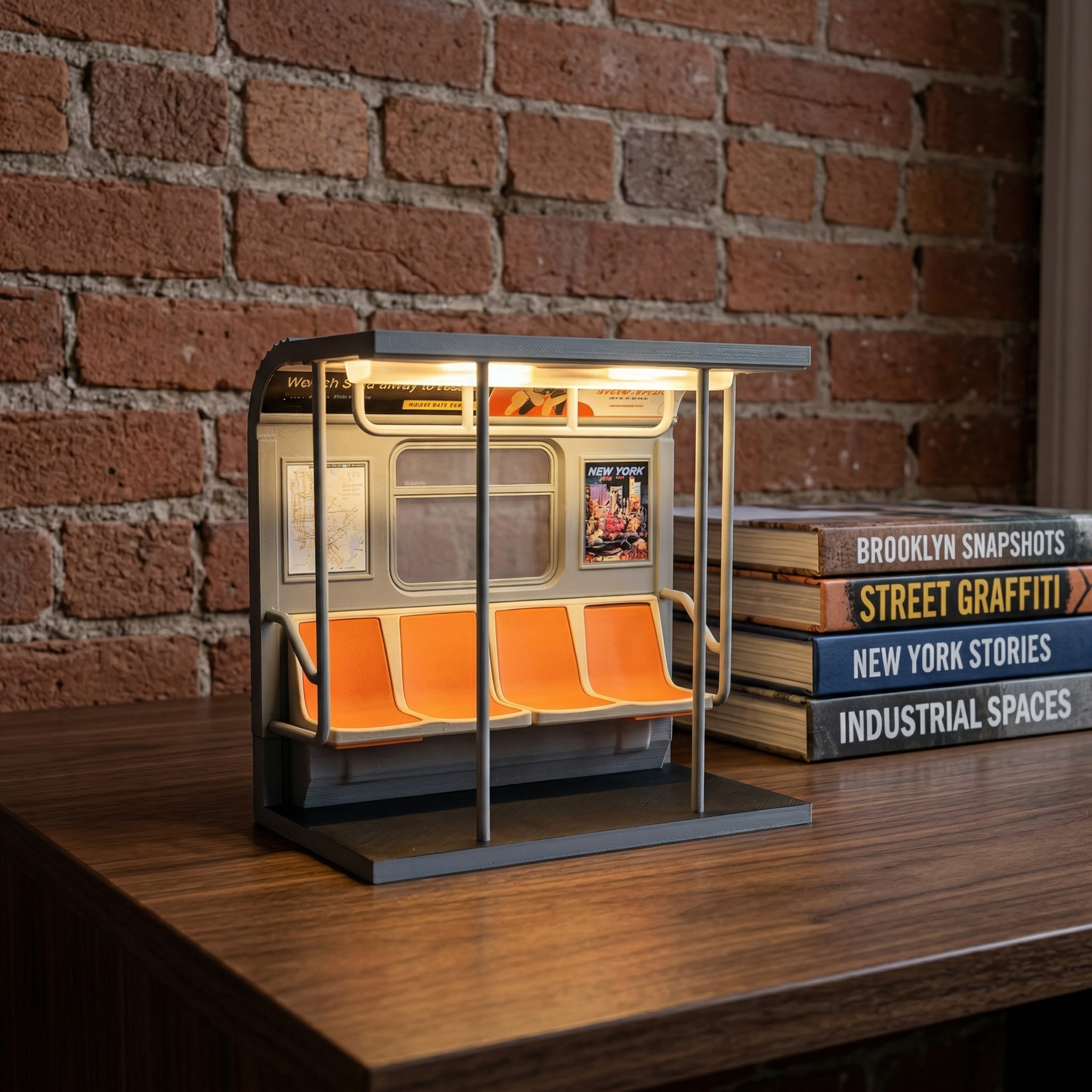 NYC Subway Train Lamp with Hidden Seat Switch