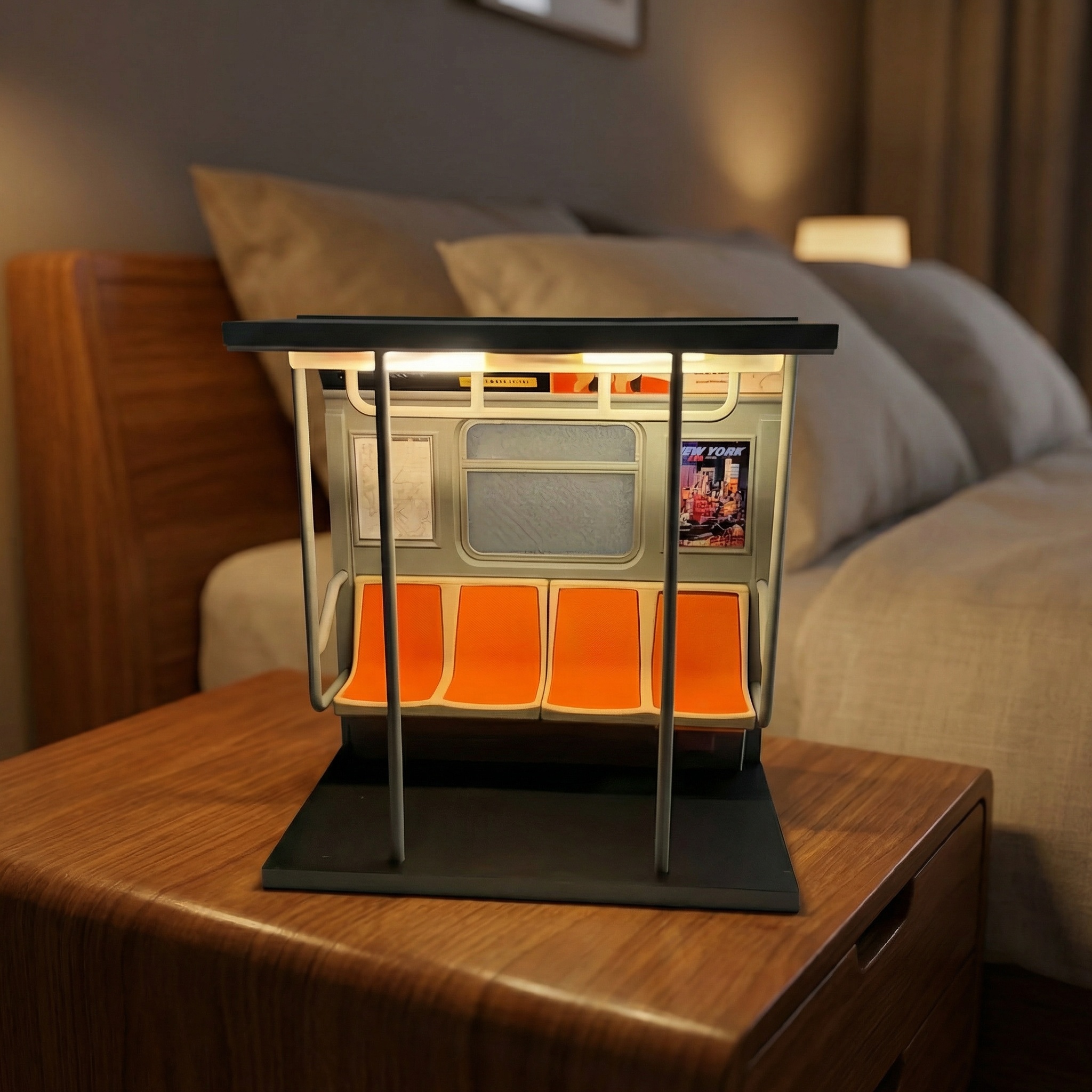 NYC Subway Train Lamp with Hidden Seat Switch