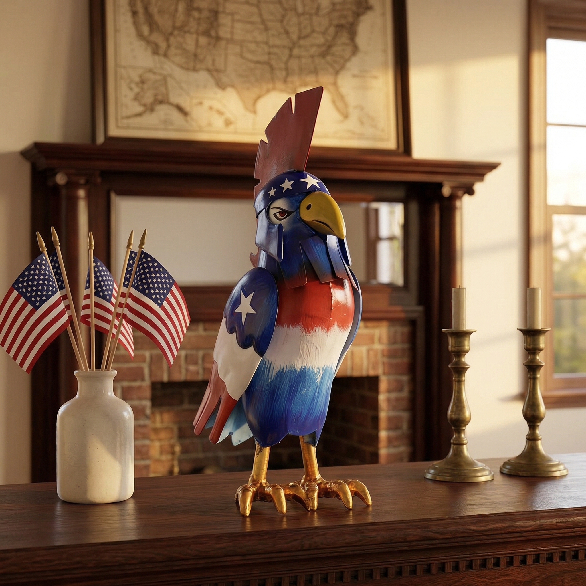Patriotic Metal Eagle Figurine