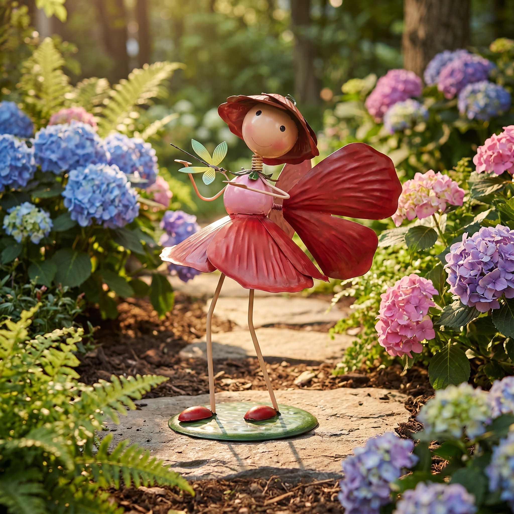 Flower Fairy Garden Wrought Iron Ornament