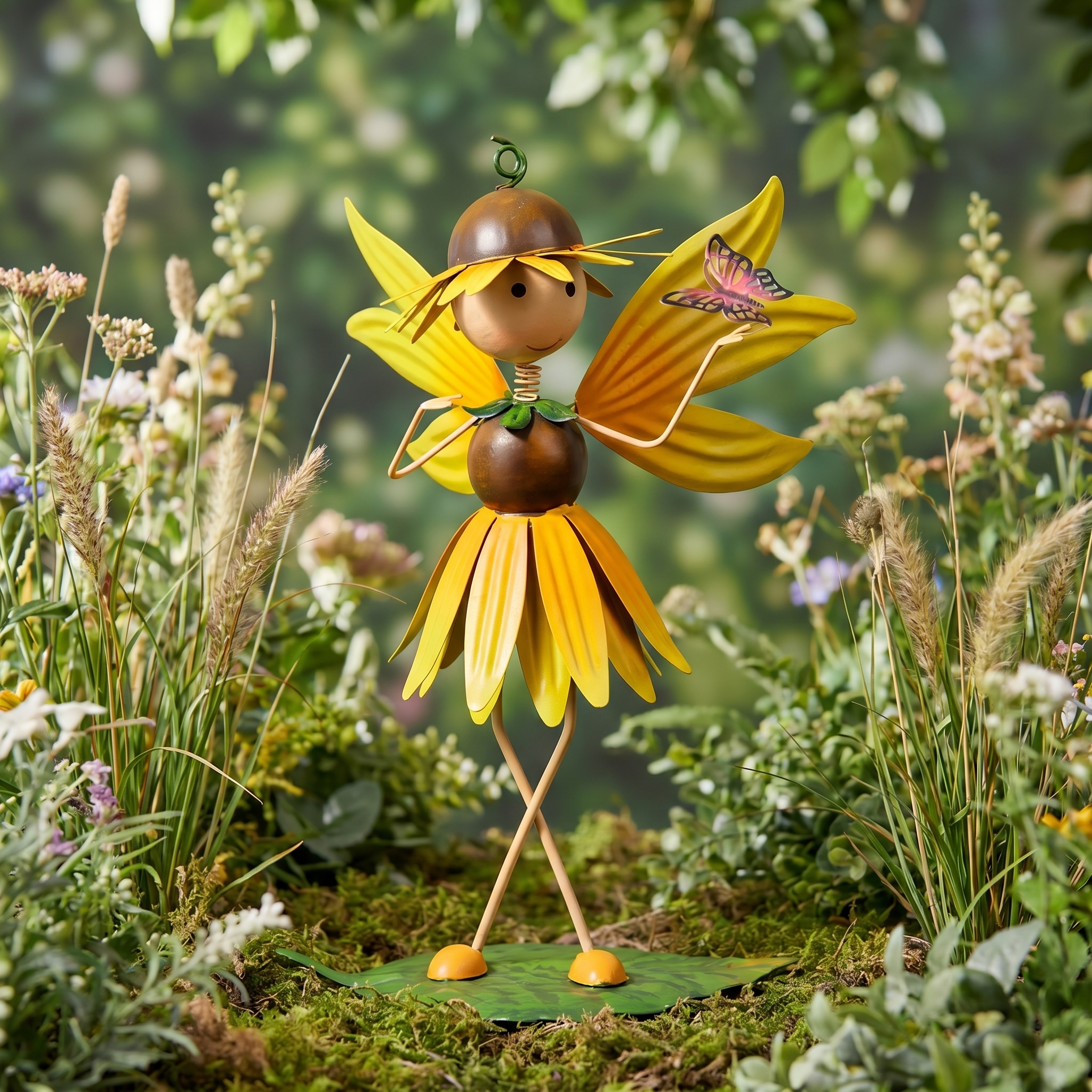 Flower Fairy Garden Wrought Iron Ornament