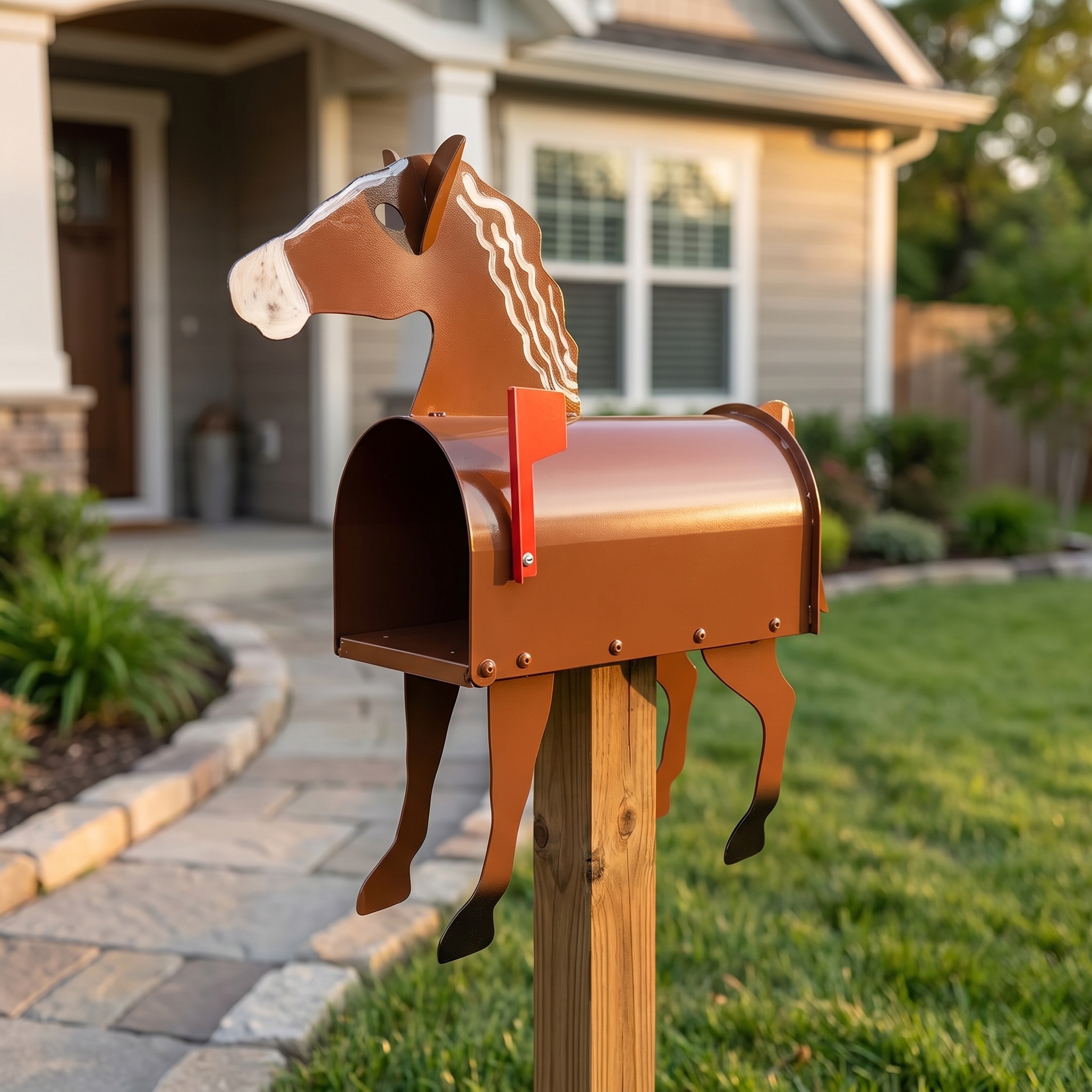 Horse Iron Mailbox Post