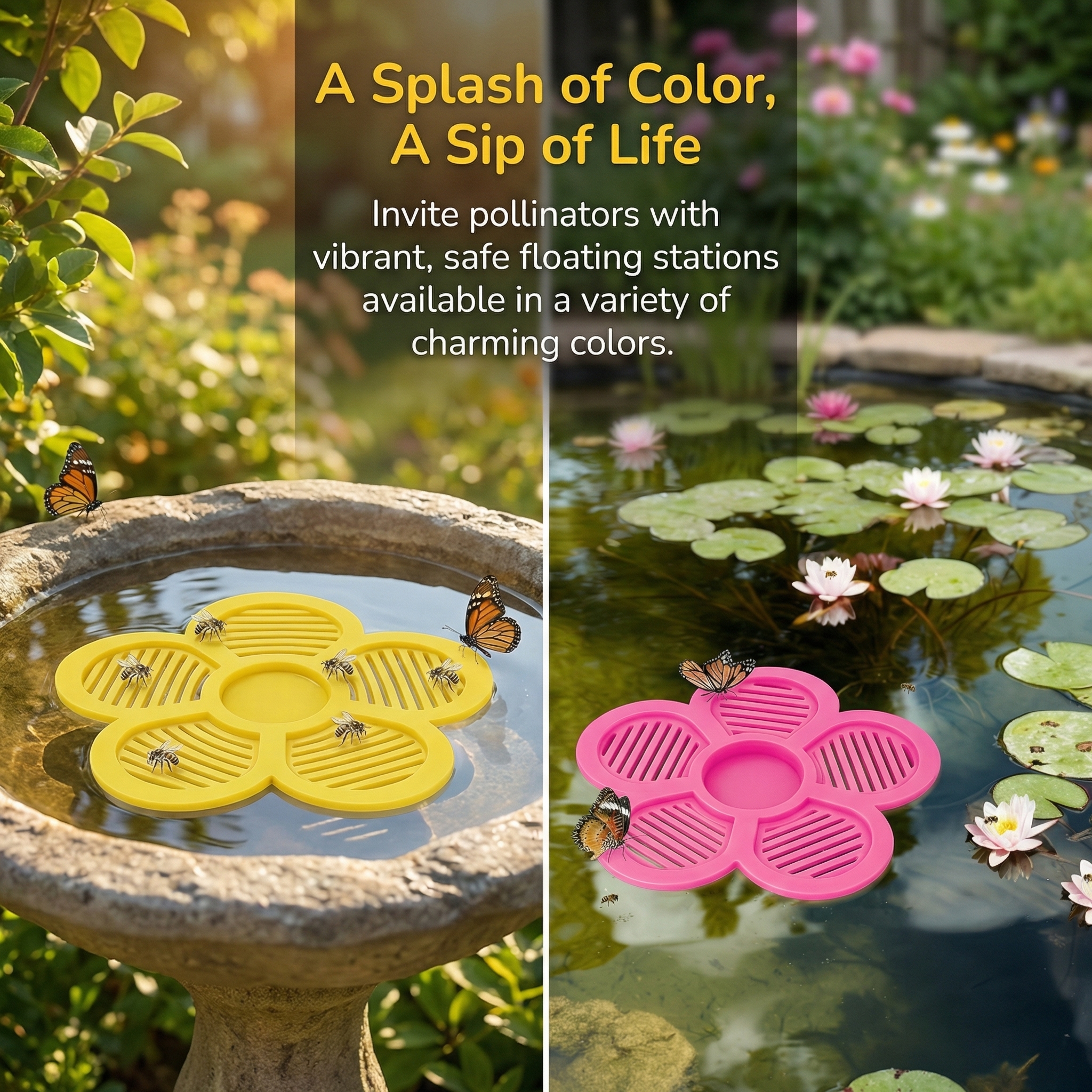 Flower-Shaped Floating Bee Station
