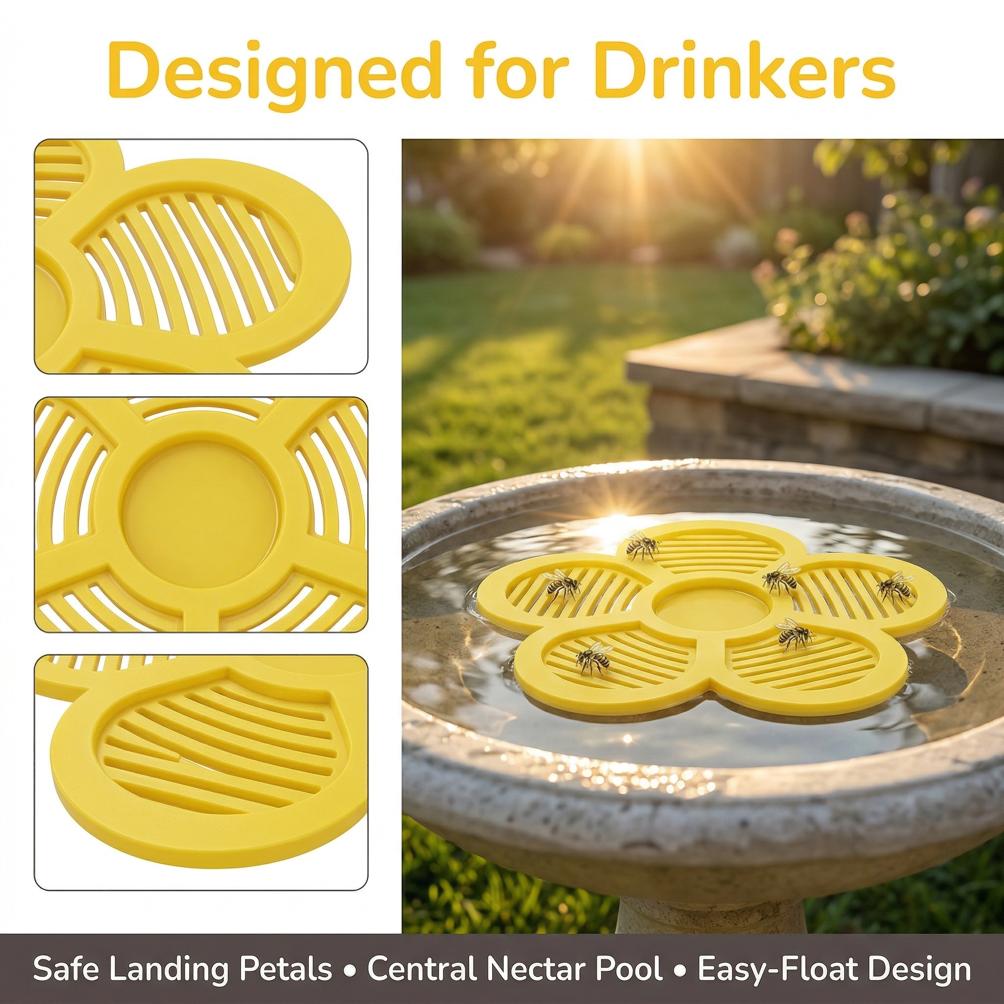 Flower-Shaped Floating Bee Station