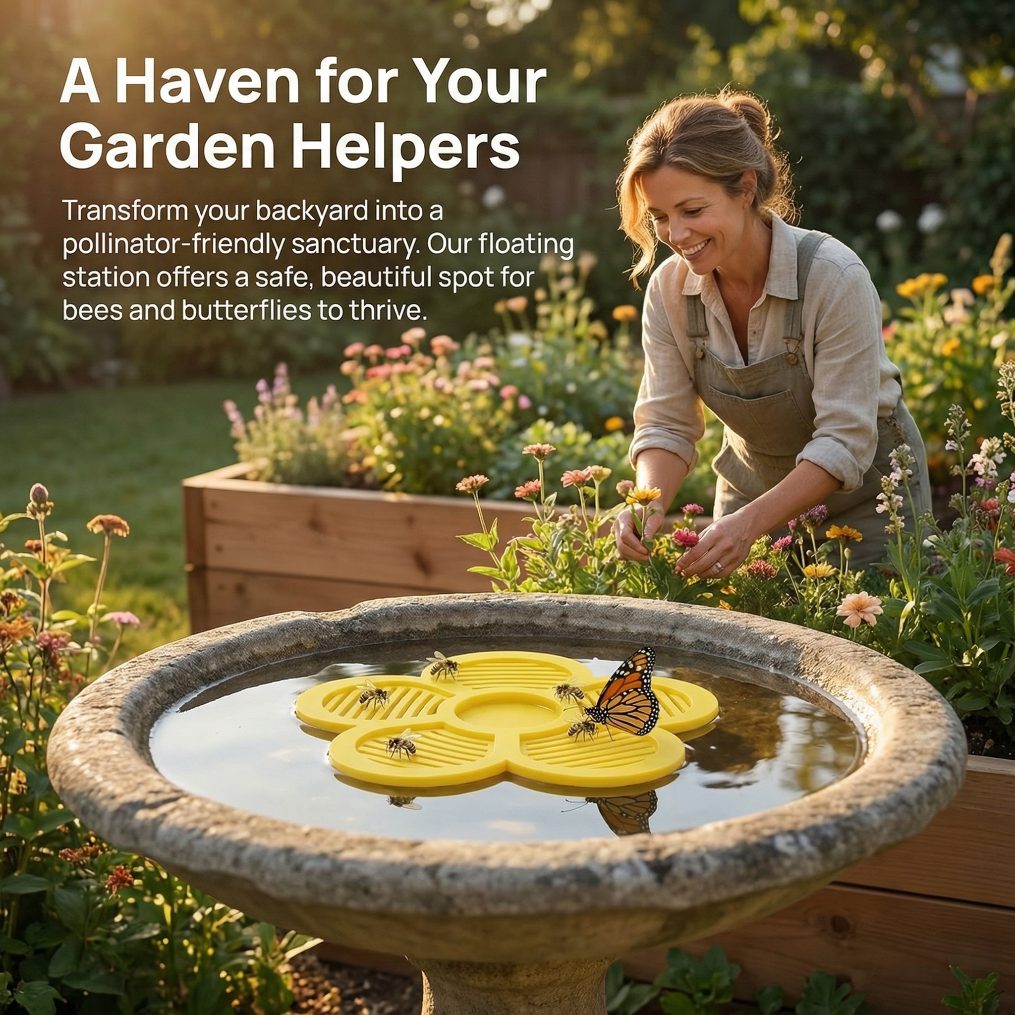 Flower-Shaped Floating Bee Station