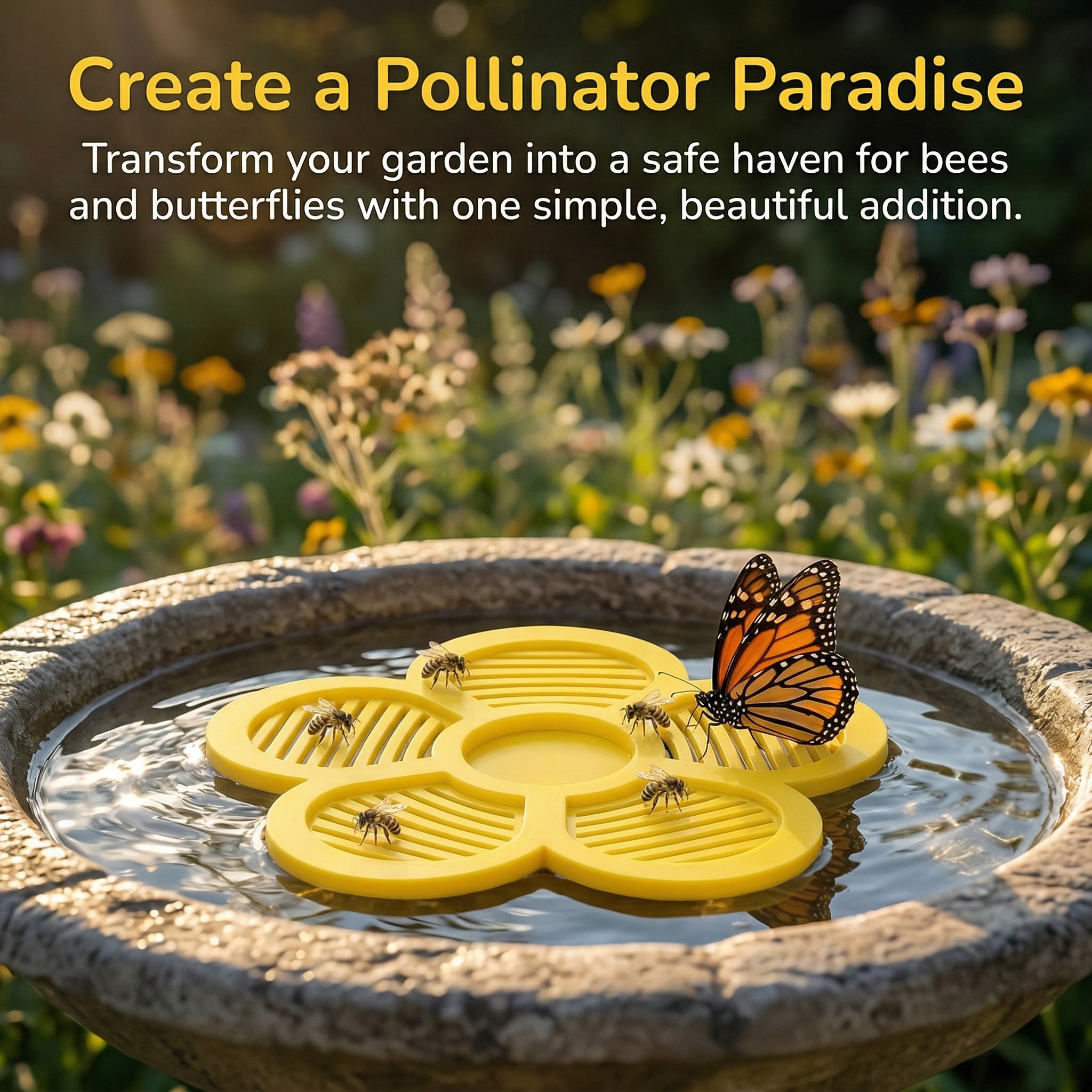 Flower-Shaped Floating Bee Station