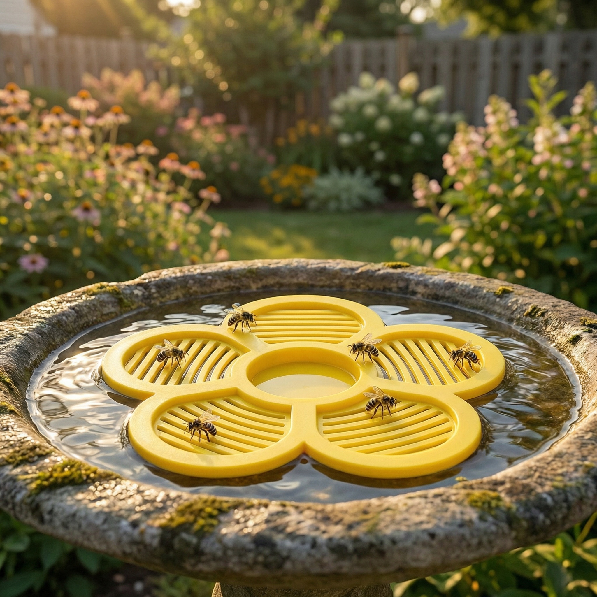 Flower-Shaped Floating Bee Station