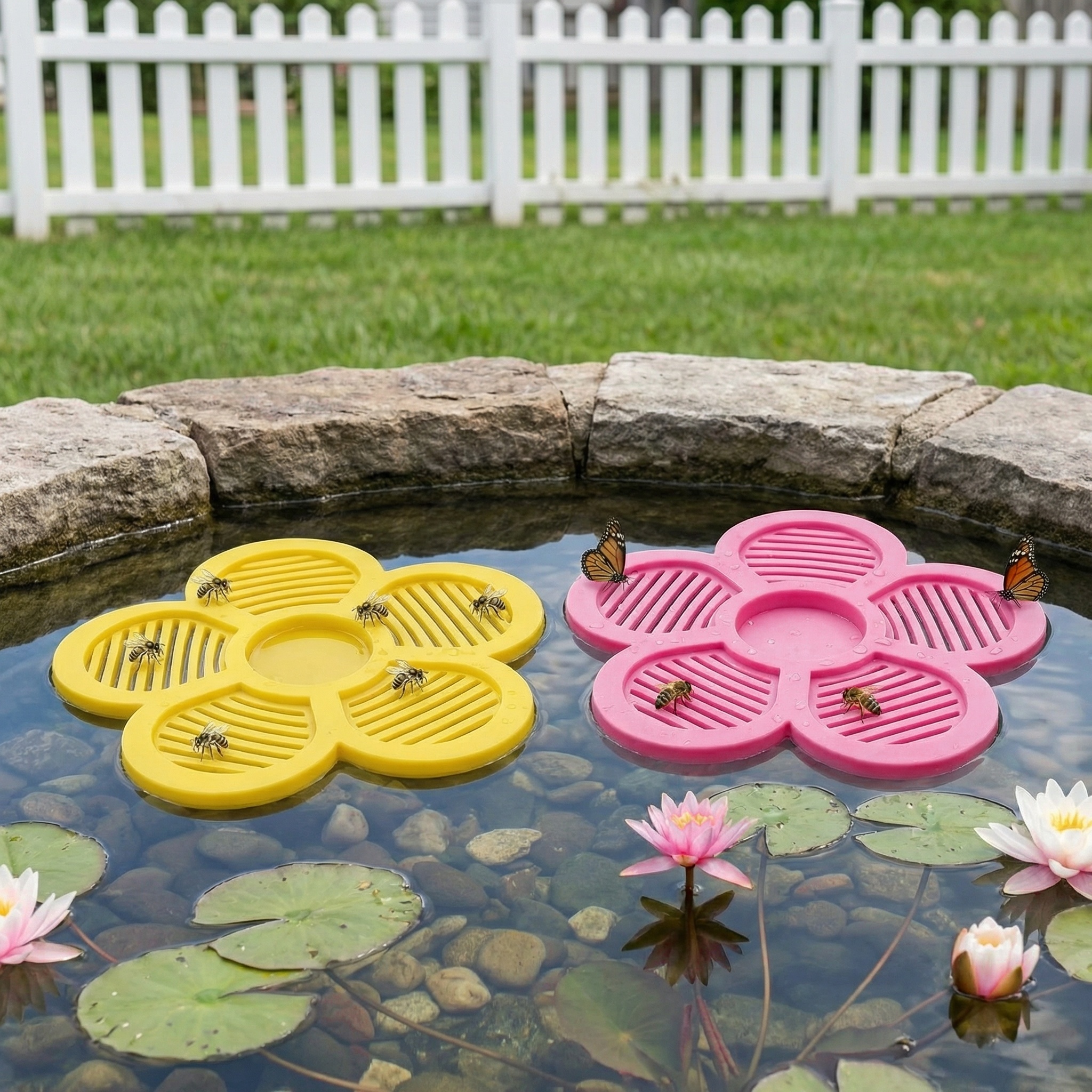 Flower-Shaped Floating Bee Station