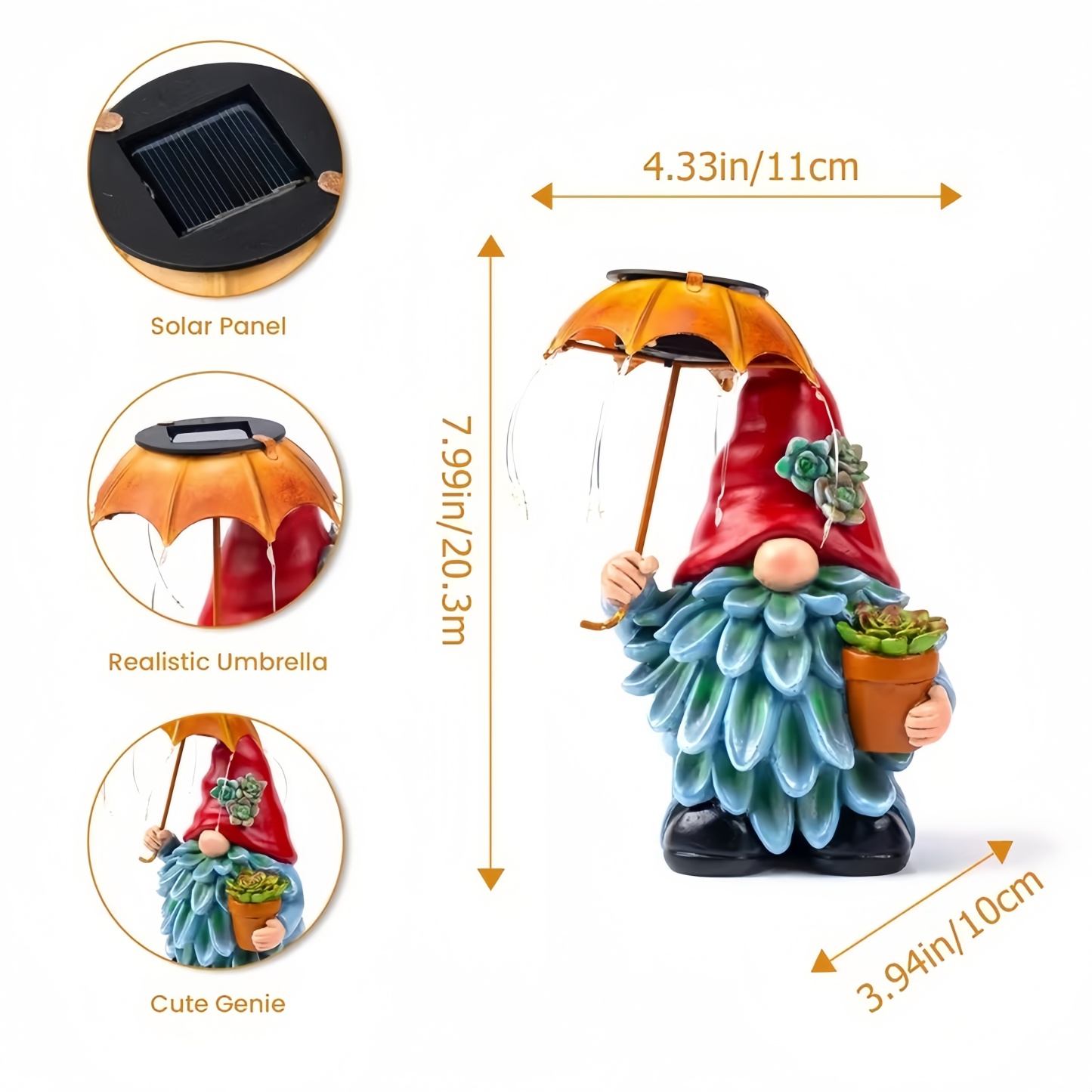 Charming Elf Statue Solar Light