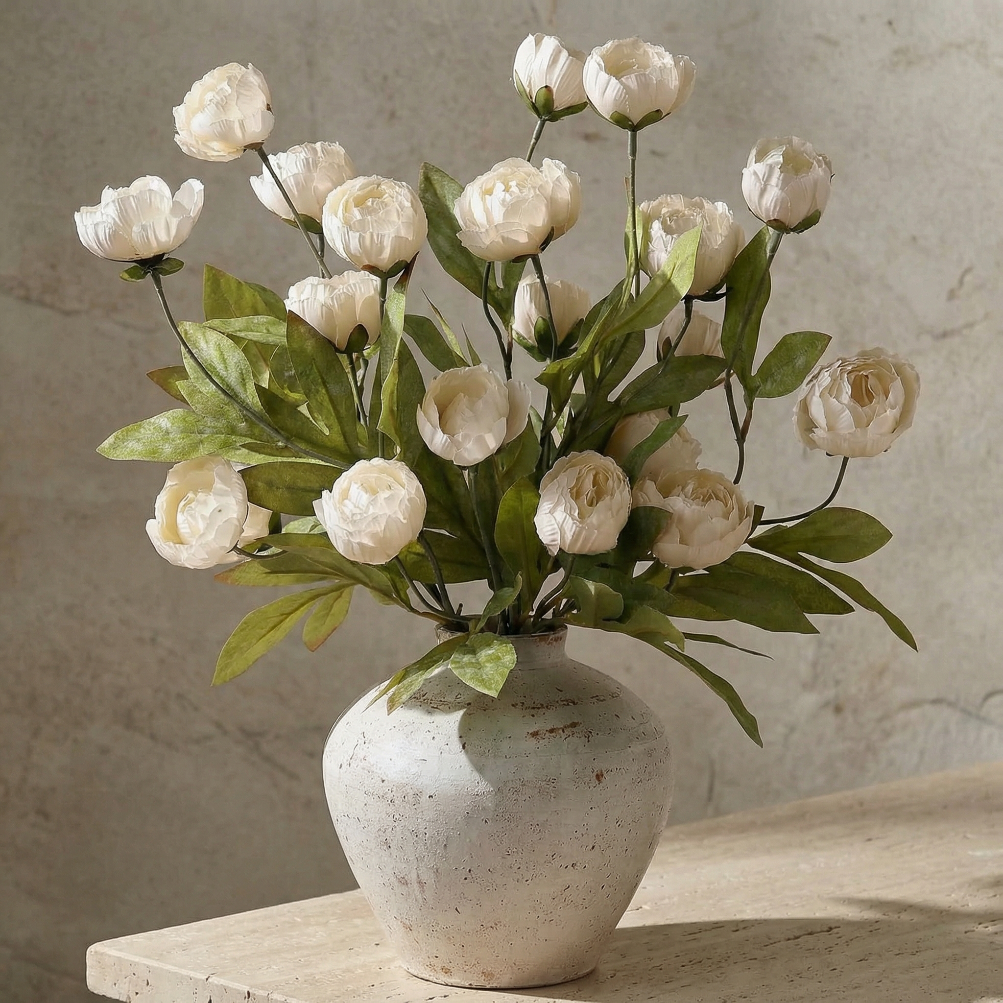 5 PCS Faux Silk Peony Artificial Flowers