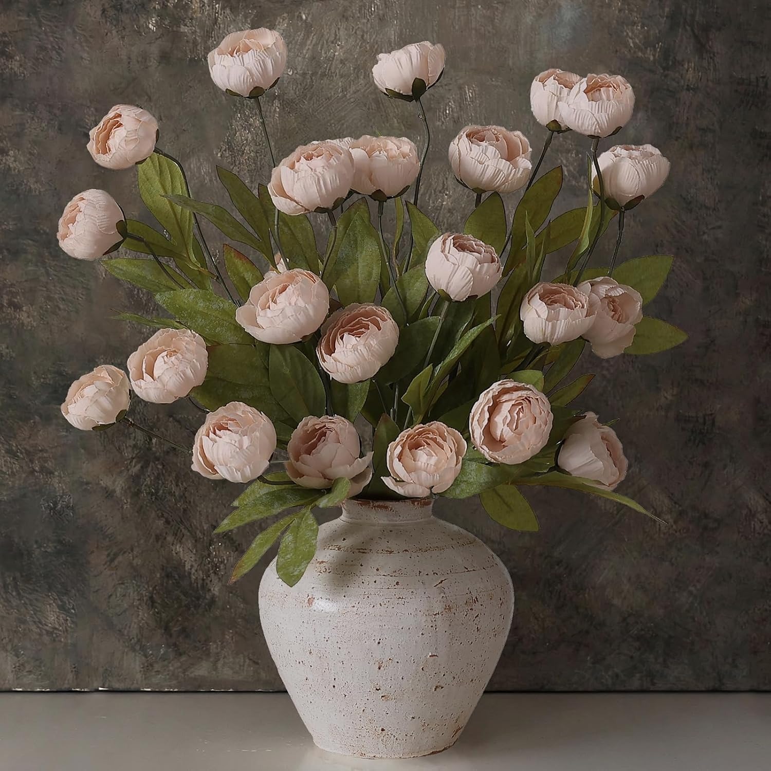 5 PCS Faux Silk Peony Artificial Flowers