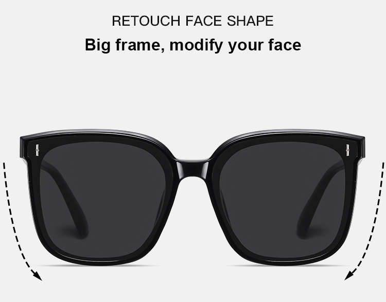 Fashionable women's square sunglasses UV-proof