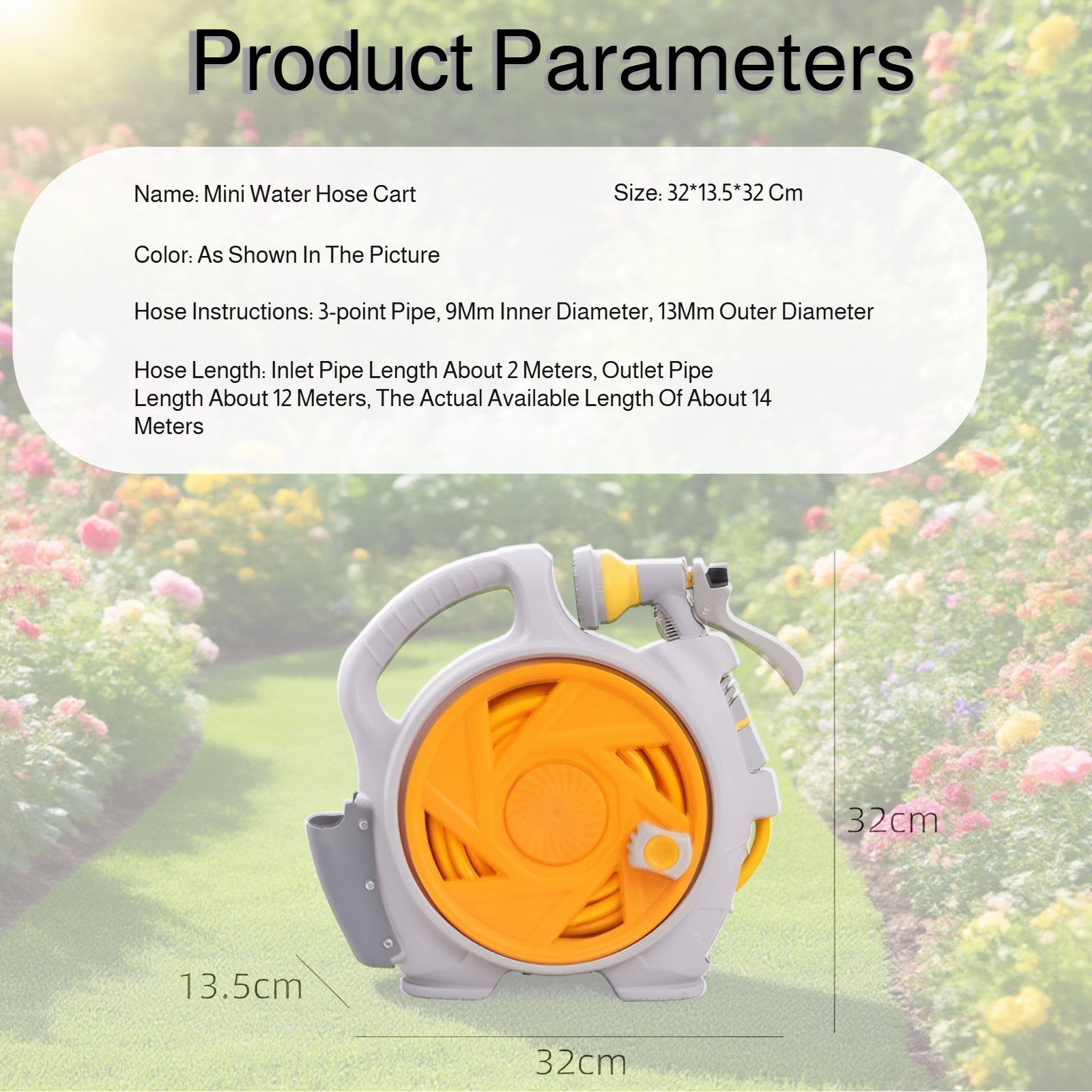 Space-saving hose reel for balcony