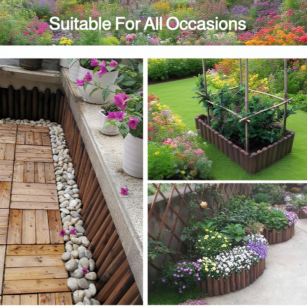  Outdoor Garden Lawn Carbonized Anti-corrosion Wooden Fence