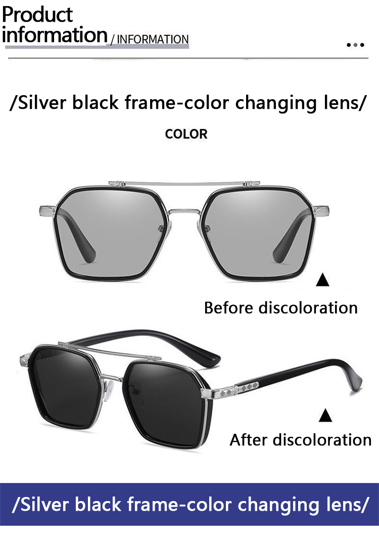 Retro sunglasses showcasing color transition effect