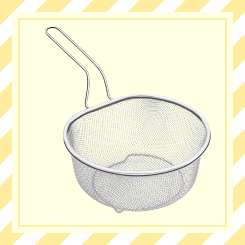 Stainless Steel Kitchen Frying Basket with Handle