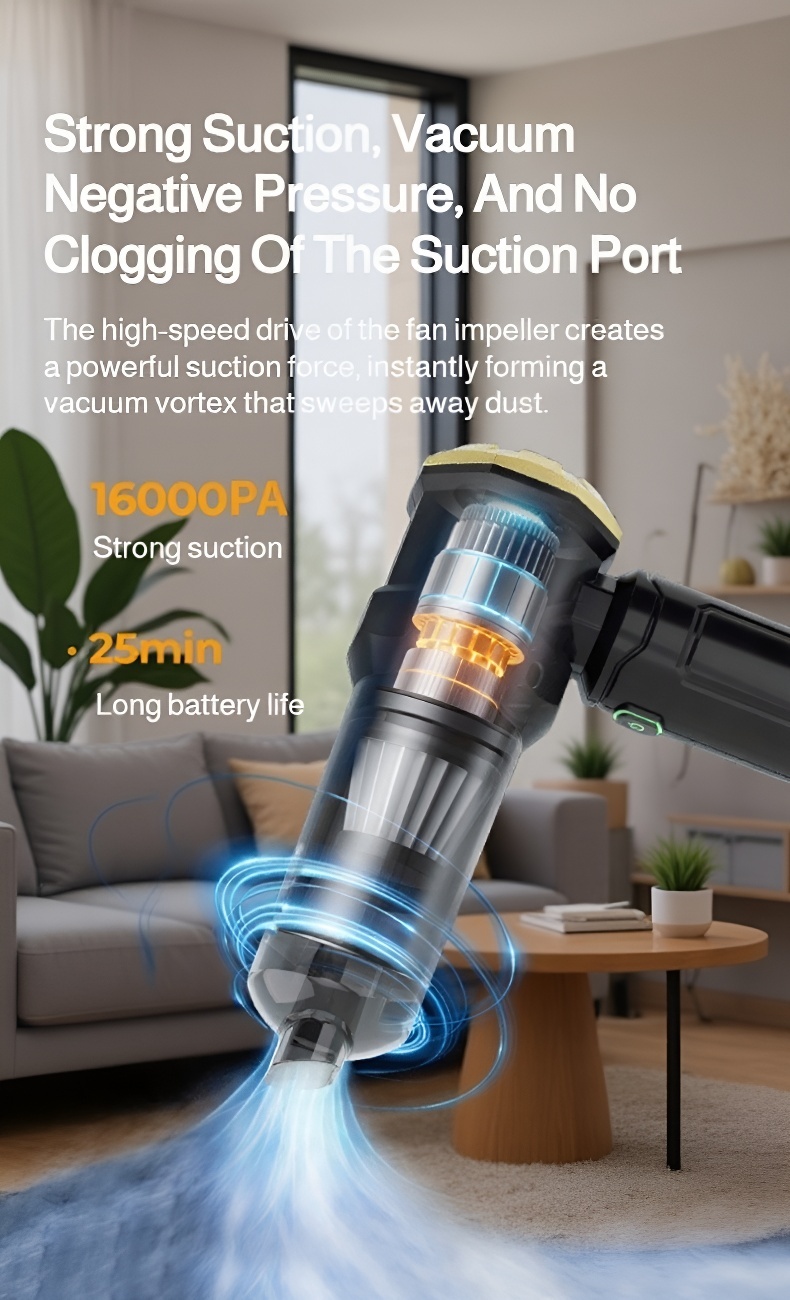 Handheld auto vacuum cleaner with accessories