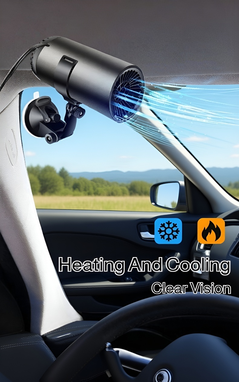 Car defroster heater quickly clearing window frost