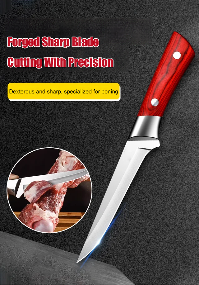 Ergonomic handle of the boning knife for comfortable grip