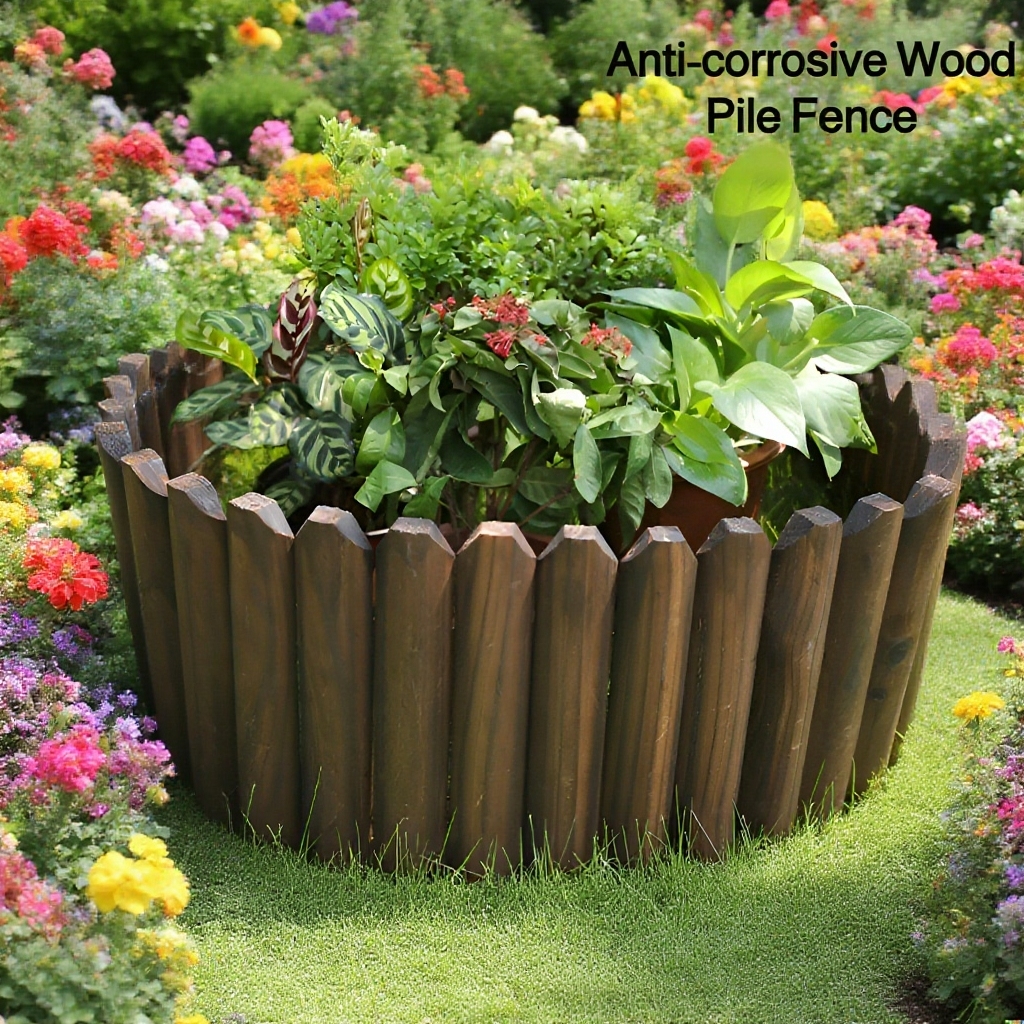  Outdoor Garden Lawn Carbonized Anti-corrosion Wooden Fence