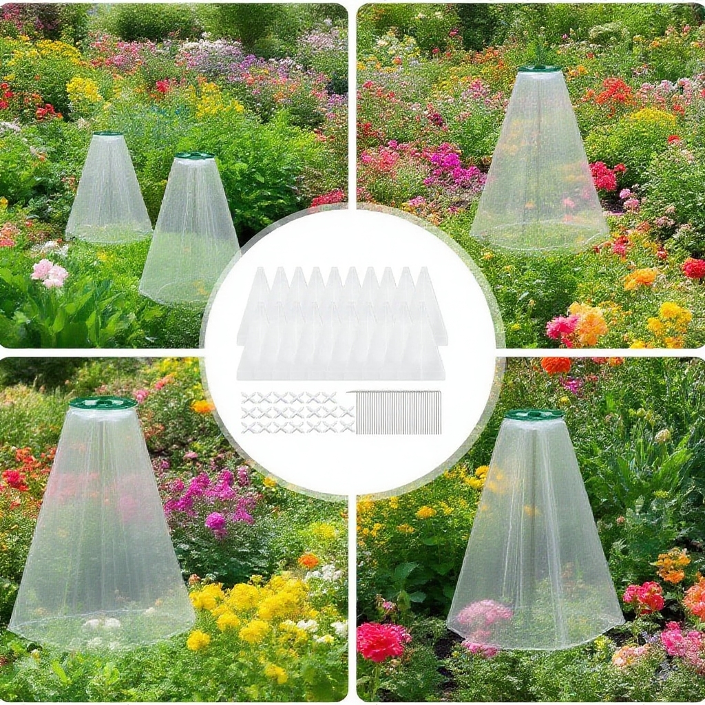 Garden Seedling Frost and Bird Protection Cone – Green Bell Cover for Plants