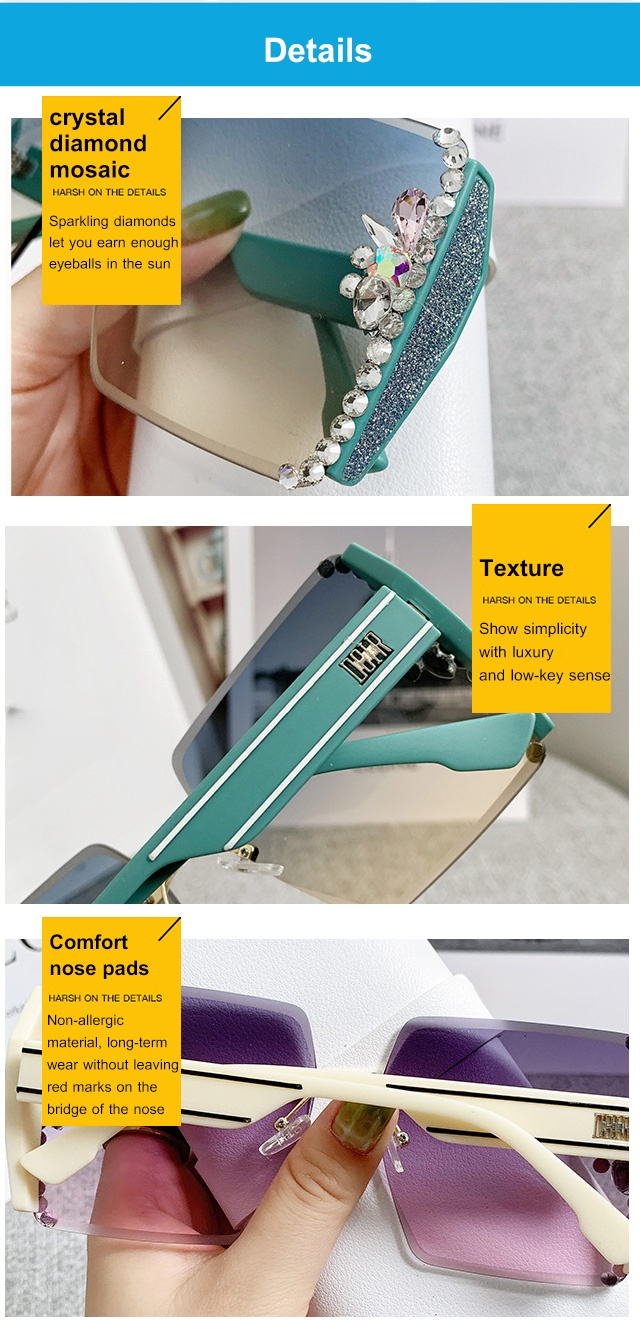 Fashionable diamond eyewear offering UV protection