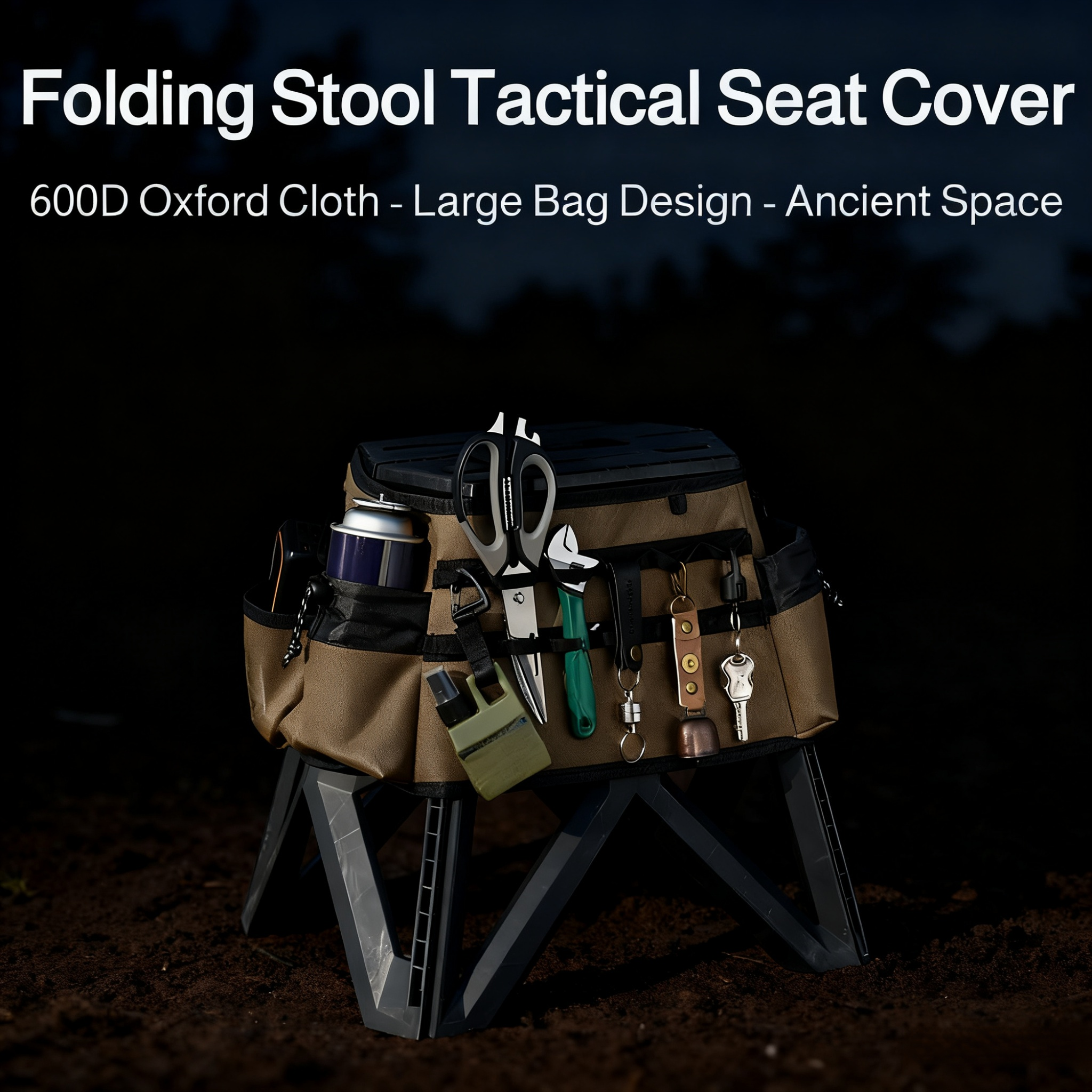 Easy-to-carry tool bag and folding seat combo