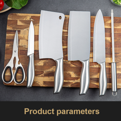 Six-Piece All-Steel Kitchen Knife Set with Rust and Bacteria Protection