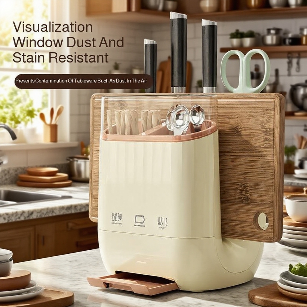 Multifunctional Kitchen Knife and Cutting Board Rack