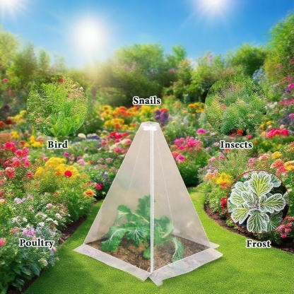 Garden Seedling Frost and Bird Protection Cone – Green Bell Cover for Plants